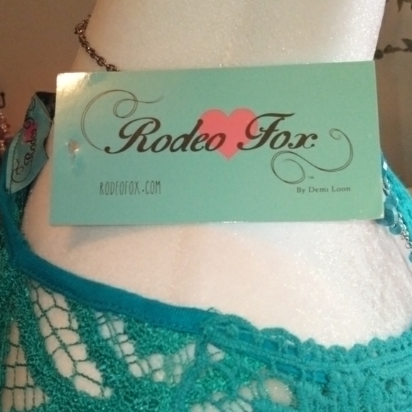 🆕NWT Teal Cover up/Lace Shirt w/undershirt - Picture 7 of 12